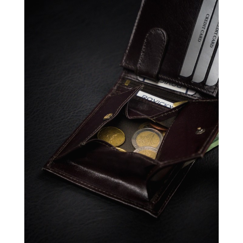 Кошелек мужской Rovicky 1567-03-BOR BROWN-BLK Кошелек мужской Rovicky 1567-03-BOR BROWN-BLK